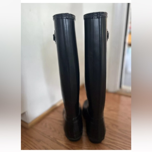 Hunter Original Tall Adjustable Rain Boots Black W 8 M7 EU39 Good Conditi - Picture 4 of 8